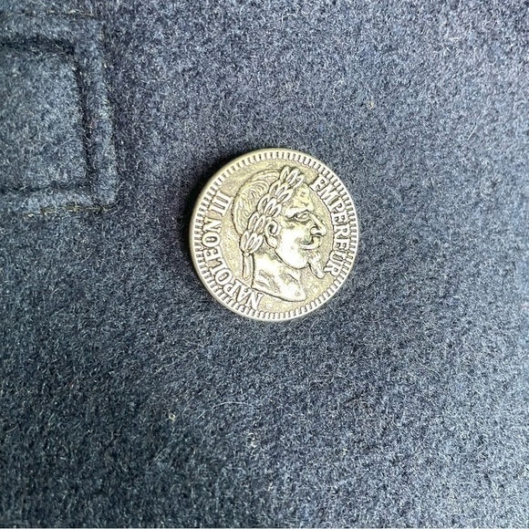 VINTAGE Jonathan Michael Navy Wool Double Breasted Military Pea Coat - Picture 4 of 6